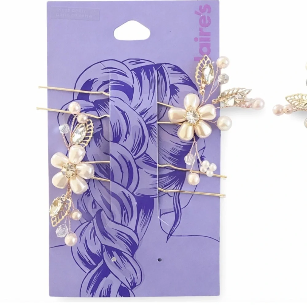 Claire's Gold and Pink Hair Accessory Set